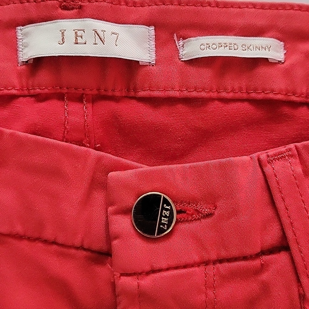 JEN7 Cropped Skinny Red Pants - Picture 6 of 9